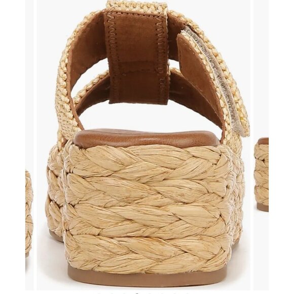 Zodiac Izzy Womens Size 9.5 M Raffia Platform Slide Boho Sandal Adjustable Strap - Picture 5 of 11